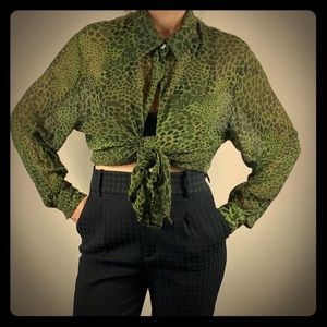 Silk button up blouse